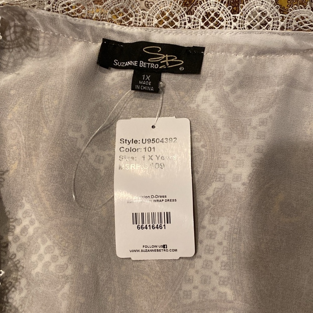1X Suzanne Betro surplus Faux Wrap Dress - New with tags - Picture 3 of 4